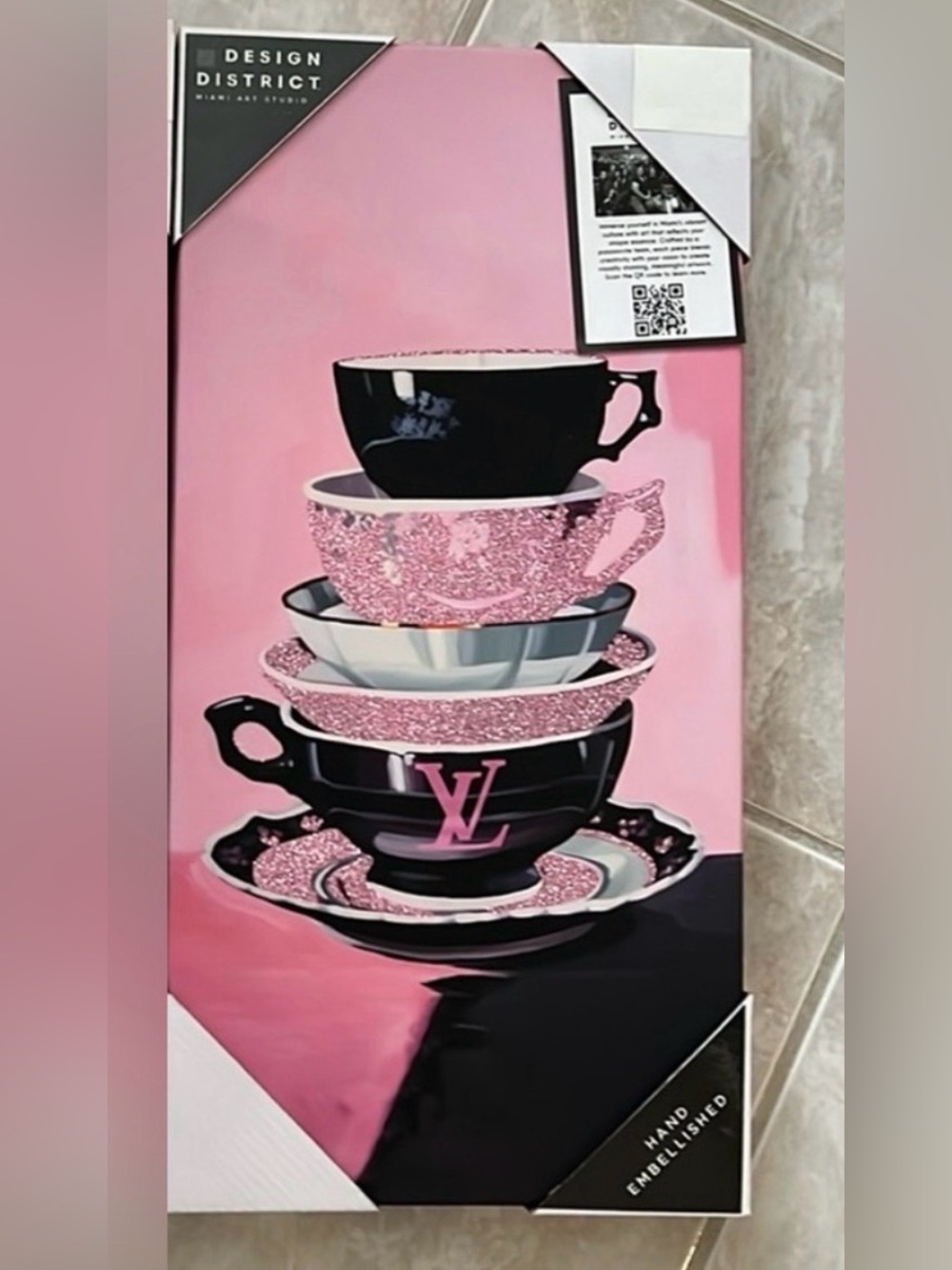 Louis Vuitton Black & Pink Stacked Teacup Artwork